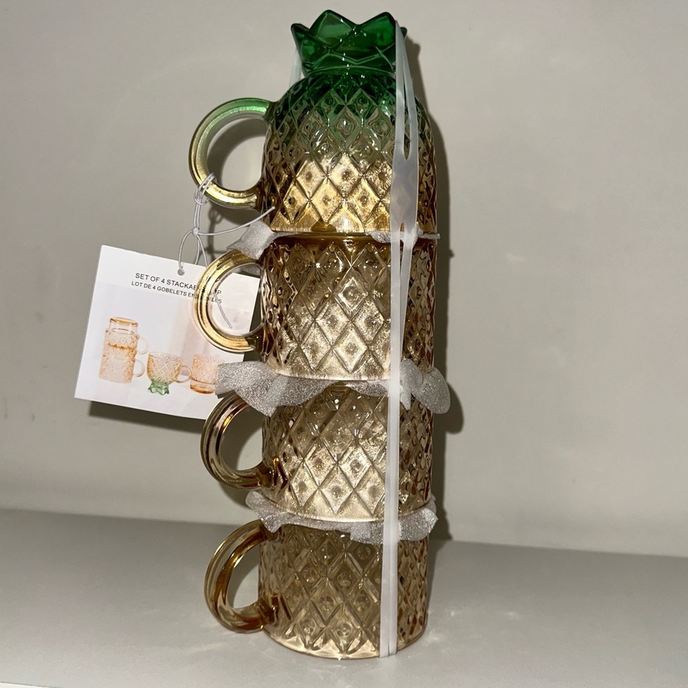 Glass Stackable Pineapple Cups - Picture 10 of 10